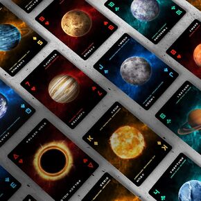 Cosmos Playing Cards: Space-Themed for Astronomy Enthusiasts with Galaxy Planets - Black Hole, Sun, Mars, Moon... (Standard Edition)