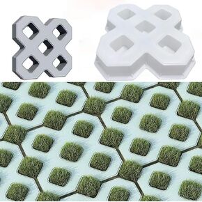 Grass Planting Cement Mold, Parking Lot Cement Mold, Park Lawn Cement Mold for Garden Handicraft Enthusiasts (Double 8)