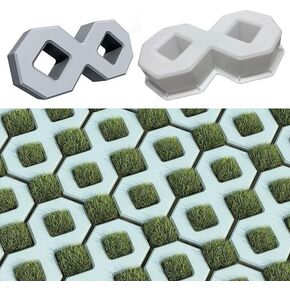 Grass Planting Cement Mold, Parking Lot Cement Mold, Park Lawn Cement Mold for Garden Handicraft Enthusiasts (Double 8)