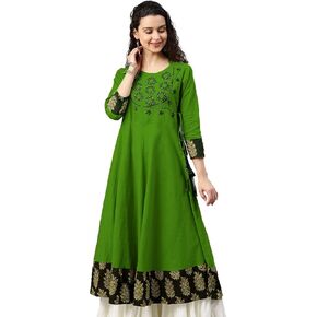 Women's Cotton Embroidered Indian Anarkali Kurtis in Kuwait