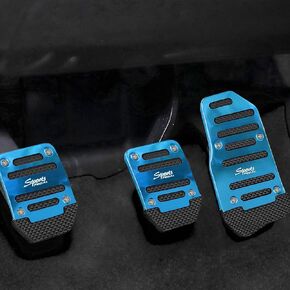 3Pcs Aluminum Alloy Brake Clutch Accelerator Pedal, Aluminum Auto Manual Transmission Brake Pad Cover, Sports Gas Fuel Petrol Clutch Pedals for Cars SUV (Sliver)