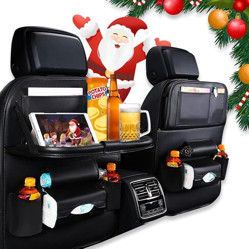 عبوتان من منظم المقعد الخلفي للسيارة مع صينية، منظم المقعد الخلفي للسيارة مع طاولة حامل للكمبيوتر اللوحي قابلة للطي و8 جيوب تخزين، منظم مقعد السيارة لرحلة السفر للأطفال in Kuwait