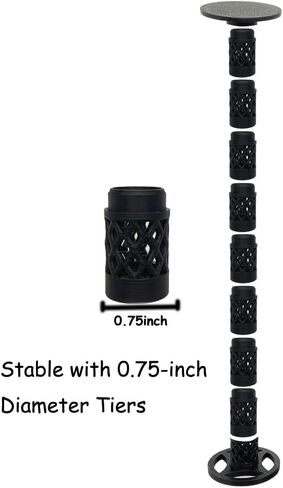 Combat Risers for Flying Miniatures, DND TRPG Terrain Flight Stands, Raised Platforms, 8 Adjustable Tiers with 3 Stands and Bases, (Obsidian Black) in Saudi Arabia