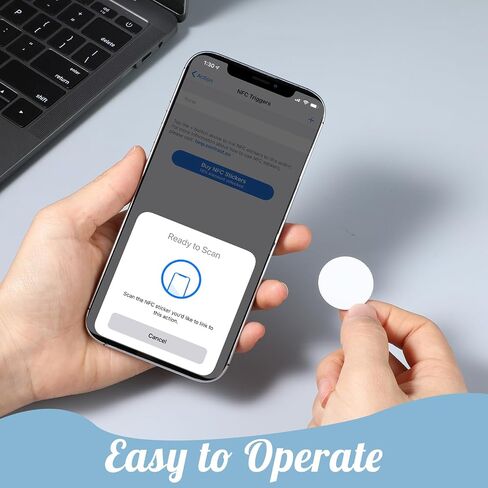 50Pcs NFC Tags, Blank NFC Tags NTAG215 Coin with Adhesive Back, Rewritable NFC Stickers White NFC Chip 504 Bytes Memory NFC Cards Compatible with Android and NFC Enabled Mobile Phones Device in Saudi Arabia