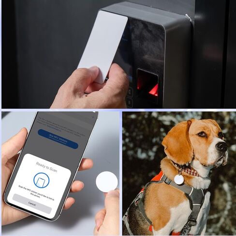 50Pcs NFC Tags, Blank NFC Tags NTAG215 Coin with Adhesive Back, Rewritable NFC Stickers White NFC Chip 504 Bytes Memory NFC Cards Compatible with Android and NFC Enabled Mobile Phones Device in Saudi Arabia