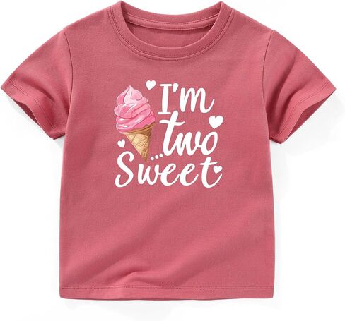 Two Sweet Birthday Outfit Girl 2nd Birthday Shirt Girl 2 Year Old Birthday t Shirt in Kuwait