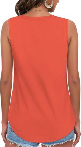 Womens Tops Summer Casual V Neck Tank Top Sleeveless Cotton Shirts in Saudi Arabia