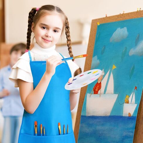 12 مجموعة طلاء للأطفال، مجموعة أدوات الرسم الفنية تتضمن 12 مريلة للأطفال مع جيوب، 12 لوحة صينية طلاء، 120 فرشاة طلاء، هدايا عيد ميلاد للأطفال والصغار، إمداد كامل للرسم in Saudi Arabia