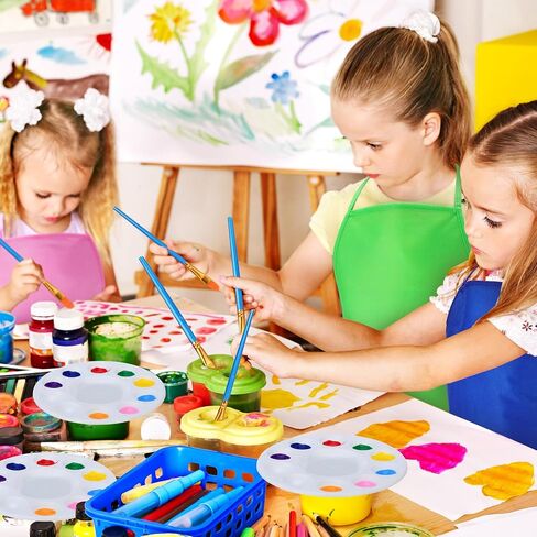 12 مجموعة طلاء للأطفال، مجموعة أدوات الرسم الفنية تتضمن 12 مريلة للأطفال مع جيوب، 12 لوحة صينية طلاء، 120 فرشاة طلاء، هدايا عيد ميلاد للأطفال والصغار، إمداد كامل للرسم in Saudi Arabia