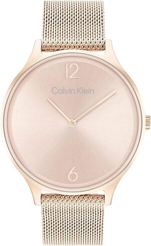 Calvin Klein Women's Quartz Ionic Plated Black Steel and Mesh Bracelet Watch, Color: Black (Model: 25200004) in Kuwait