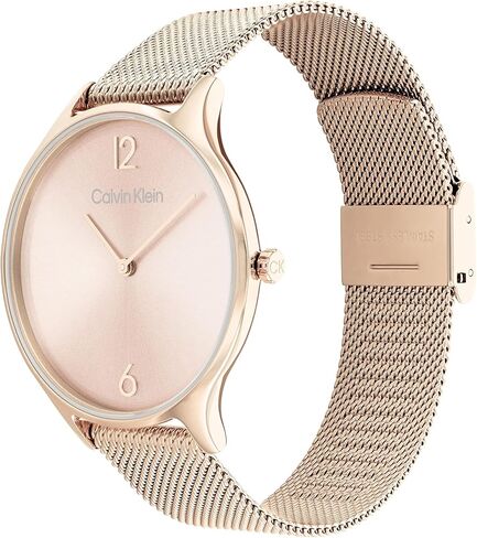 Calvin Klein Women's Quartz Ionic Plated Black Steel and Mesh Bracelet Watch, Color: Black (Model: 25200004) in Kuwait