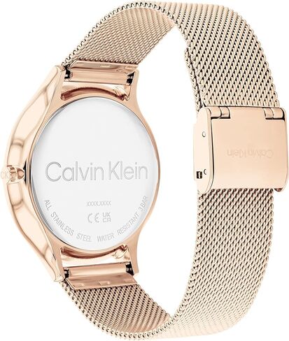 Calvin Klein Women's Quartz Ionic Plated Black Steel and Mesh Bracelet Watch, Color: Black (Model: 25200004) in Kuwait