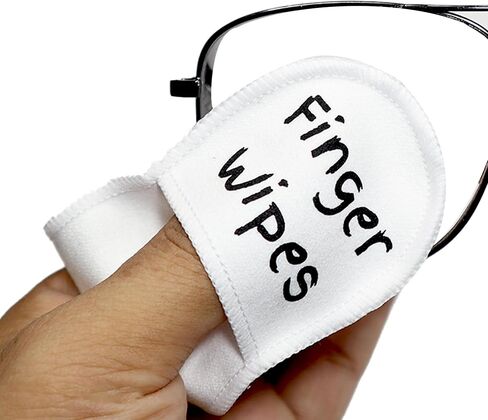 6pcs Microfiber Glasses Cleaning Cloth with Pockets for Fingers - Eyeglass Cleaning Cloth for Lenses, Screens & Cameras - Ideal Gifts for Men and Women (White) in Saudi Arabia