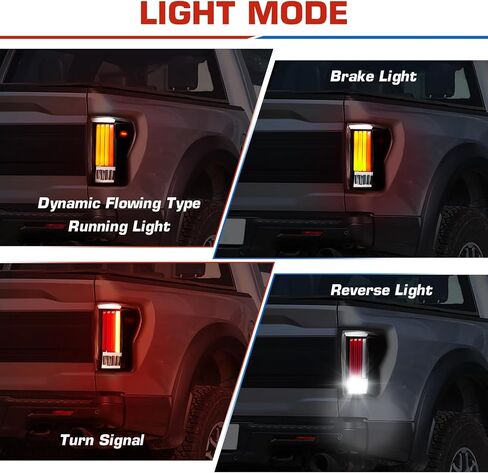 (3 Pack) Taillight Assembly + 3rd Brake Light for 2007-2013 Toyota Tundra [For Incandescent Models], Dynamic Flowing Rear Lights+High Mount Stop Light w/o Blind Spot, Chrome Housing Clear Lens in Saudi Arabia