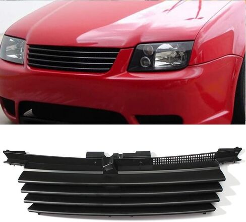 Front Grill Bumper Grille For Volkswagen Jetta/Bora MK4 1999-2005 Horizontal Shape Matte Black in Saudi Arabia