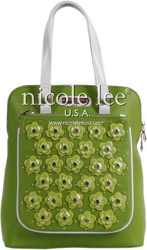 Nicole Lee Makenzie Floral Encrusted Beads Backpack Purse, Blue, One Size in Kuwait