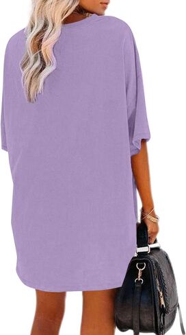 Remidoo Womens Casual V Neck Short Sleeve Oversized T Shirt Summer Basic Loose Top in Saudi Arabia