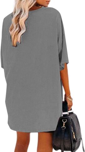 Remidoo Womens Casual V Neck Short Sleeve Oversized T Shirt Summer Basic Loose Top in Saudi Arabia