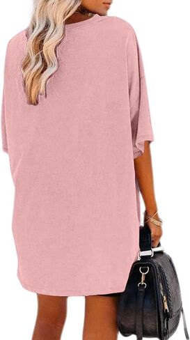 Remidoo Womens Casual V Neck Short Sleeve Oversized T Shirt Summer Basic Loose Top in Saudi Arabia