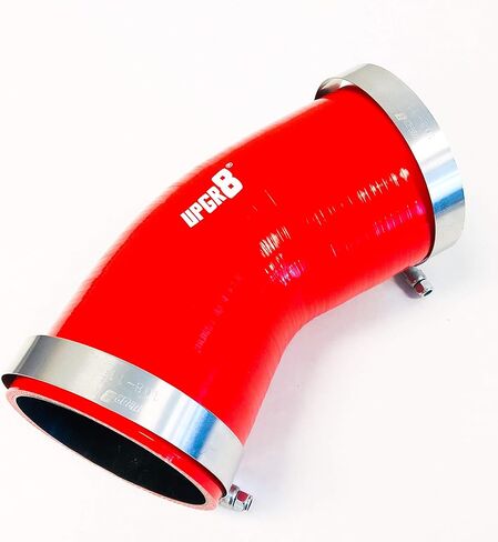 Upgr8 Universal 4-Ply High Performance 4 "45 درجة الكوع مقرنة سيليكون خرطوم 102 مم + T بولت المشبك (4" أحمر) in Kuwait