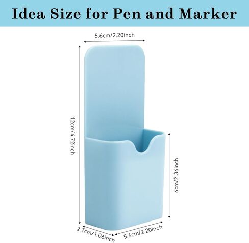 2 PCS Magnetic Pen Marker Holders Dry Erase Marker Magnetic Cup Holder Organizer for Refrigerator Whiteboard Home Office Supplies (Blue+White) in Kuwait
