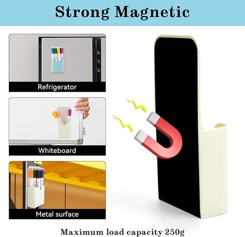 2 PCS Magnetic Pen Marker Holders Dry Erase Marker Magnetic Cup Holder Organizer for Refrigerator Whiteboard Home Office Supplies (Blue+White) in Kuwait