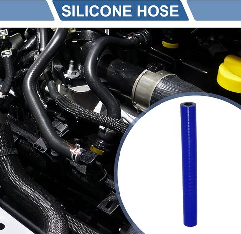X AUTOHAUX 1 Set 20mm 0.79" ID 200mm 7.87" Length 0 Degree Blue Black Car Silicone Hose with Clamps Coolant Hose Universal in Saudi Arabia