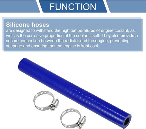 X AUTOHAUX 1 Set 20mm 0.79" ID 200mm 7.87" Length 0 Degree Blue Black Car Silicone Hose with Clamps Coolant Hose Universal in Saudi Arabia