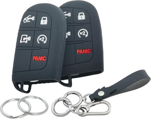 2Pcs 5 Buttons Silicone Smart Key Fob for 2024 2023 2022 Ram ProMaster 1500 2500 3500 Key Fob Cover (Black(a)) in Saudi Arabia