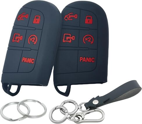 2Pcs 5 Buttons Silicone Smart Key Fob for 2024 2023 2022 Ram ProMaster 1500 2500 3500 Key Fob Cover (Black(a)) in Saudi Arabia