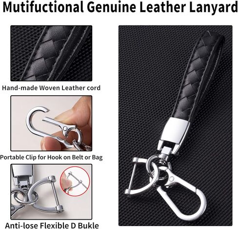 for Toyota Key Fob Cover with Leather Lanyard, Car Key Case Shell Protection for Toyota Avalon Camry Corolla RAV4 Sequoia Highlander 4 Buttons Smart Remote Control Protector,Black in Saudi Arabia