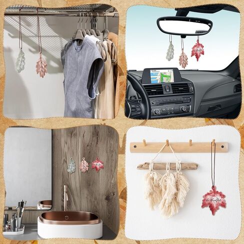 36 Sets Car Air Fresheners Fall Leaves Hanging Ornament Fall Party Gifts Bulk Autumn Maple Leaf Scented with Essential Oils Thanksgiving Party Favors for Women Men Car Decor Party Supplies in Saudi Arabia