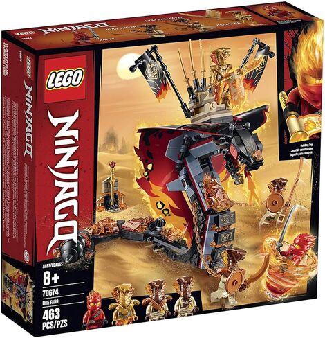 LEGO NINJAGO Fire Fang 70674 Snake Action Toy Building Set with Stud Shooters and Ninja Minifigures Characters, Perfect for Group Play (463 Pieces) in Saudi Arabia