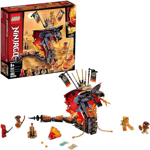 LEGO NINJAGO Fire Fang 70674 Snake Action Toy Building Set with Stud Shooters and Ninja Minifigures Characters, Perfect for Group Play (463 Pieces) in Saudi Arabia