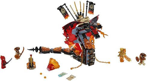 LEGO NINJAGO Fire Fang 70674 Snake Action Toy Building Set with Stud Shooters and Ninja Minifigures Characters, Perfect for Group Play (463 Pieces) in Saudi Arabia