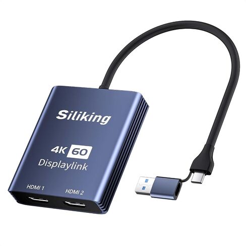 محول HDMI مزدوج 4K لأجهزة MacBooks - موزع USB-C إلى HDMI مزدوج لشاشات متعددة، ومحول HDMI إلى USB-C ومحول HDMI إلى USB-C للشاشة، توافق سلس مع M1، M2، M3، DisplayLink in Saudi Arabia