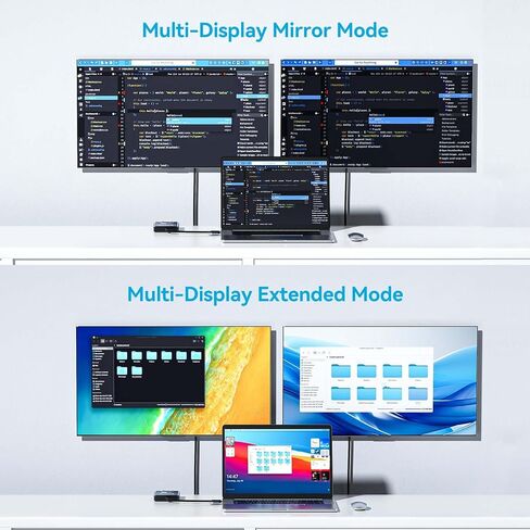 محول HDMI مزدوج 4K لأجهزة MacBooks - موزع USB-C إلى HDMI مزدوج لشاشات متعددة، ومحول HDMI إلى USB-C ومحول HDMI إلى USB-C للشاشة، توافق سلس مع M1، M2، M3، DisplayLink in Saudi Arabia