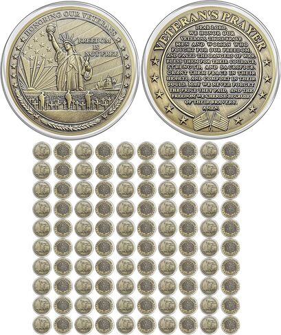 CHURYUML 50Pcs Military Challenge Coins Bulk Veterans Day Gifts Honoring Our Veterans Military Gifts for Men Women Army Soldiers Military Prayer Coin Thank You for Your Service in Saudi Arabia