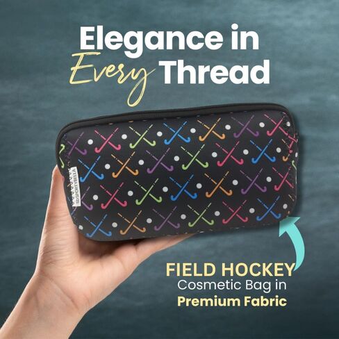 Sportybella Field Hockey Gifts for Field Hockey Players, Makeup Bag, Gift for Women, Field Hockey Stick Travel Waterproof Toiletry Bag Organizer, Field Hockey Accessories in Saudi Arabia