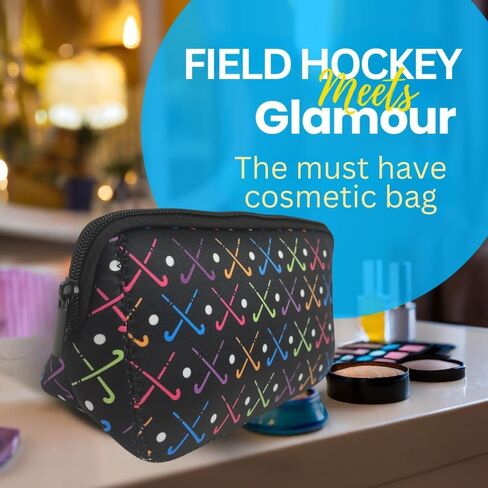 Sportybella Field Hockey Gifts for Field Hockey Players, Makeup Bag, Gift for Women, Field Hockey Stick Travel Waterproof Toiletry Bag Organizer, Field Hockey Accessories in Saudi Arabia