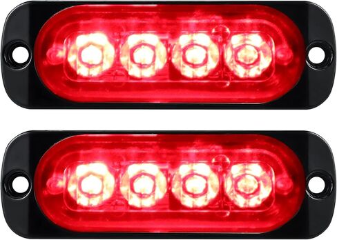 Willpower 2pcs 3.3 Inch LED Strobe Warning Lights, Red 4 LED Safety Emergency Flashing Light Construction Hazard Beacon LED Light Bar for Car Truck Van Off Road Vehicle Boat Surface Mount in Saudi Arabia