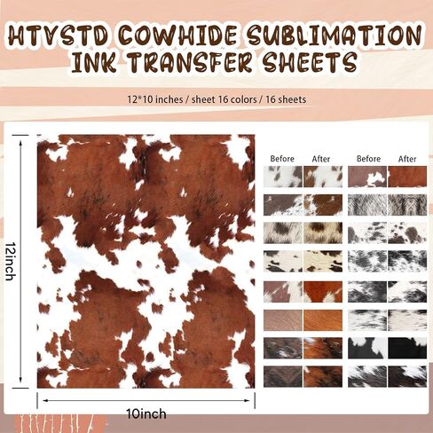 HTVSTD Gradient Sublimation Transfer Ink Paper - 15 Sheets 12"x10" Ombre Color Sublimation Transfer Paper for Tumbler T-Shirts DIY Sublimation Paper Compatible with Cricut/Cameo in Kuwait