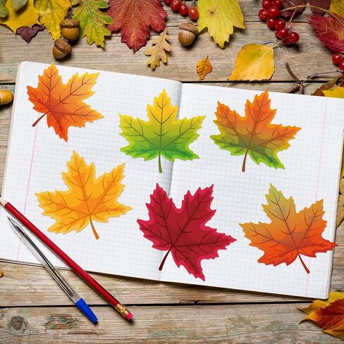 48 Pack 1200 Sheets Fall Sticky Notes Maple Leaf Pumpkin Shaped Sticky Notes Cute Thanksgiving Sticky Notes Autumn Self Stick Notepads for Home Office(Classic Maple Leaf) in Saudi Arabia