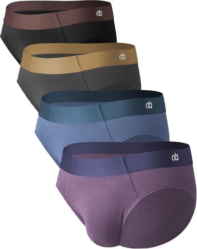 DAVID ARCHY Men's Briefs Rayon Made From Bamboo Soft No Trace Belt Underwear Support Pouch No Fly Briefs for Men 4 Pack in Kuwait