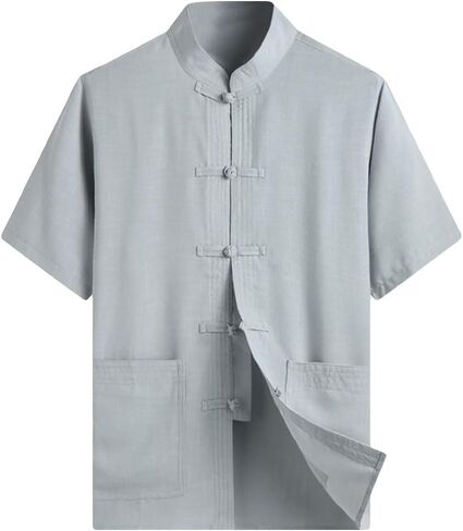 ZooBoo Chinese Clothing Tang Suit - Kung Fu Short Sleeve Shirt for Men in Saudi Arabia