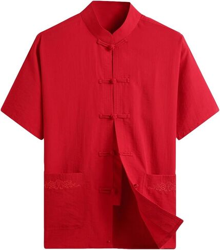 ZooBoo Chinese Clothing Tang Suit - Kung Fu Short Sleeve Shirt for Men in Saudi Arabia