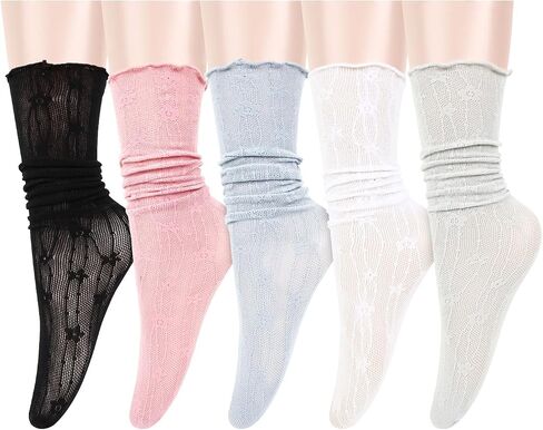 Benefeet Sox Loose Lace Ankle Socks Lace Women Tulle Socks Dress Socks Sexy See Through Socks Transparent Pretty Socks in Kuwait