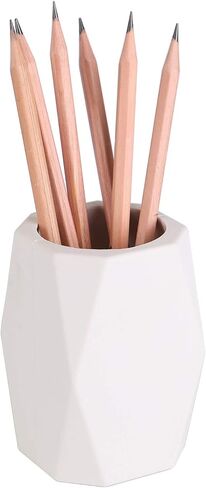 Silicone Pencil Holder Geometric Pen Cup for Office Desktop Stationery Organizer Makeup Brush Holder (2 Pack-White) in Saudi Arabia