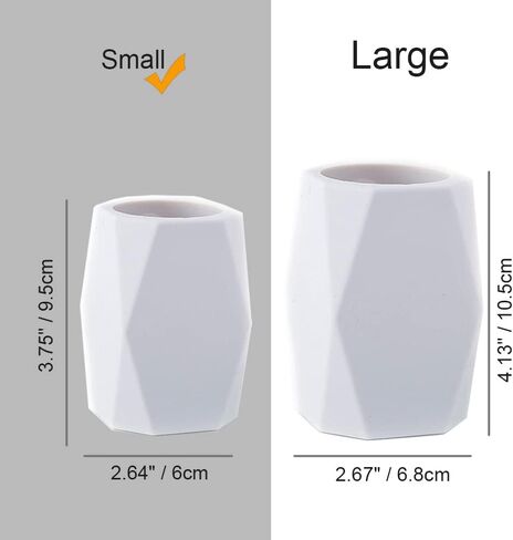 Silicone Pencil Holder Geometric Pen Cup for Office Desktop Stationery Organizer Makeup Brush Holder (2 Pack-White) in Saudi Arabia