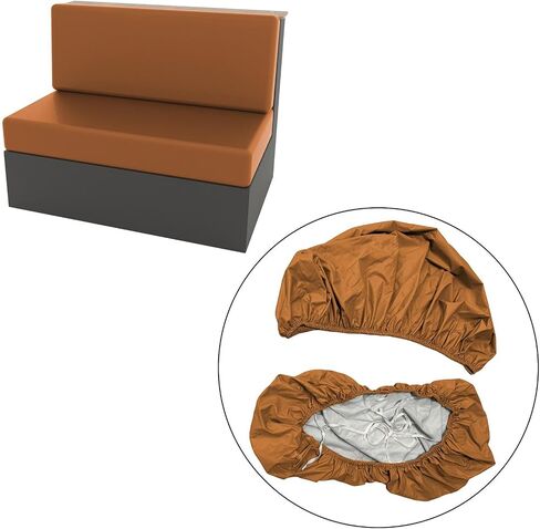 Camper Cushion Slipcovers RV Dinette Cushion Covers Car Elastic Faux Leather Bench Cover for Trailer Automotive Vehicle, Black in Saudi Arabia
